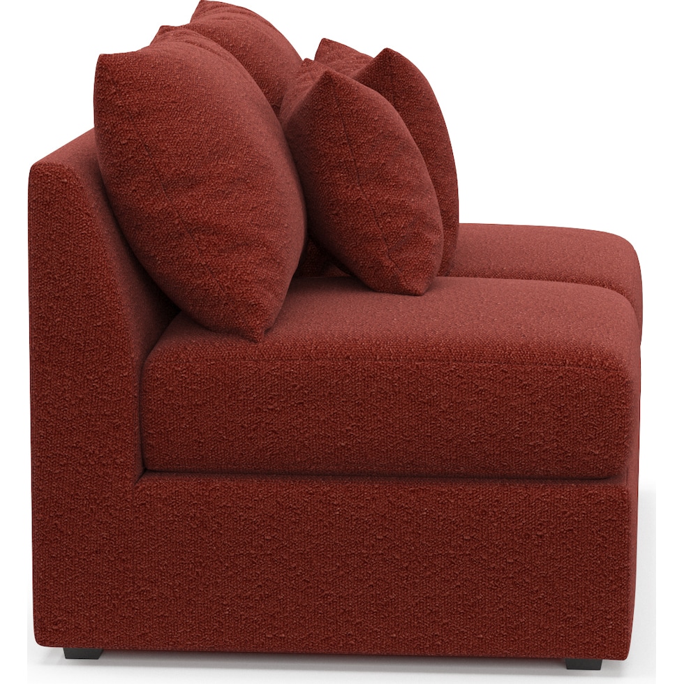 nest red armless loveseat   