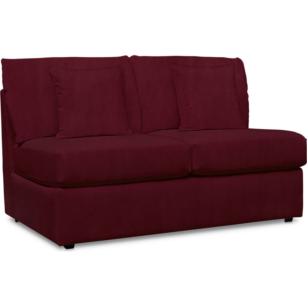 nest red armless loveseat   