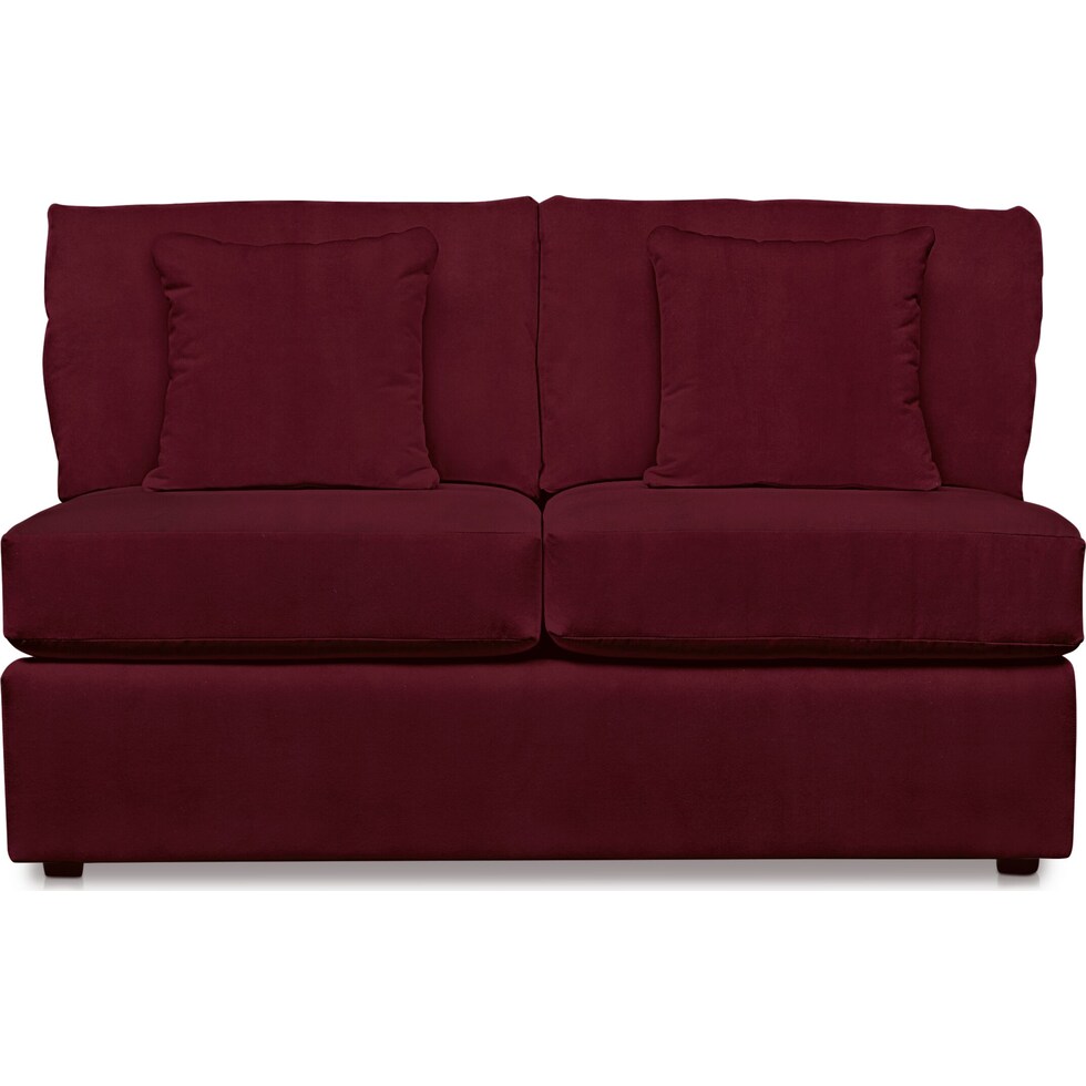 nest red armless loveseat   