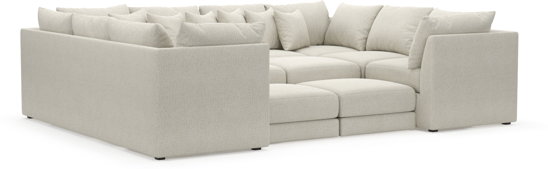 Nest Foam Comfort 9-Piece Sectional - Sherpa Ivory | Value City