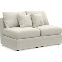 nest white armless loveseat   