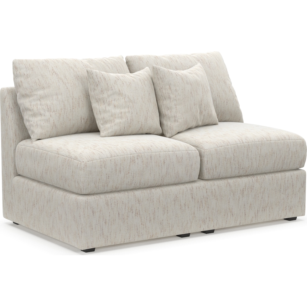 nest white armless loveseat   