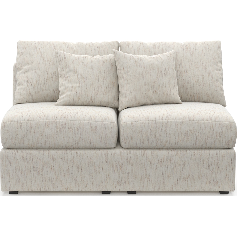 nest white armless loveseat   