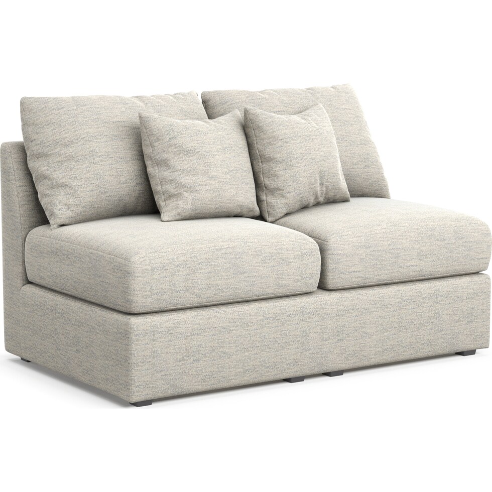 nest white armless loveseat   