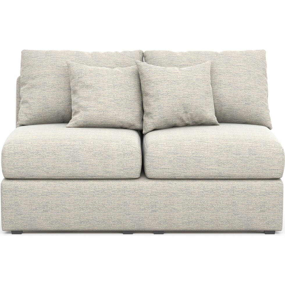 nest white armless loveseat   