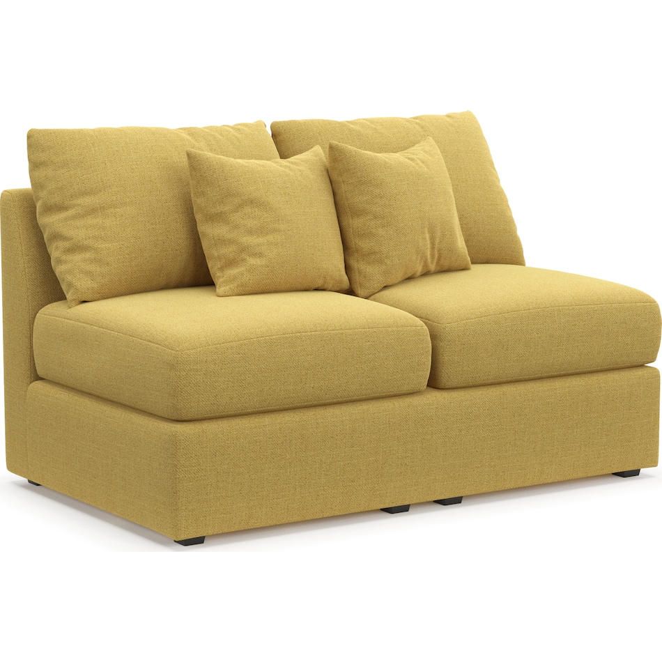 Nest Foam Comfort Eco Performance Armless Loveseat Broderick Saffron