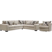 neutral  pc sectional with left facing sofa and swivel chair   
