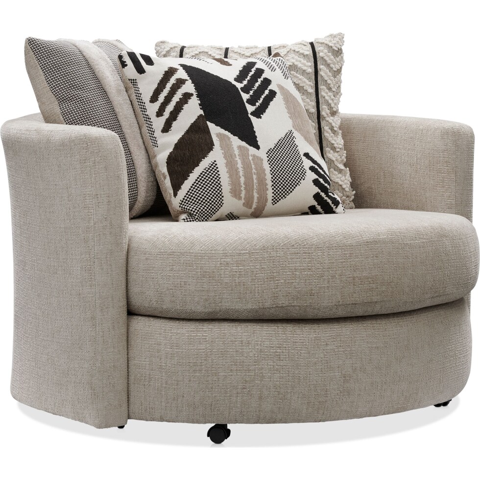 neutral  pc sectional with left facing sofa and swivel chair   