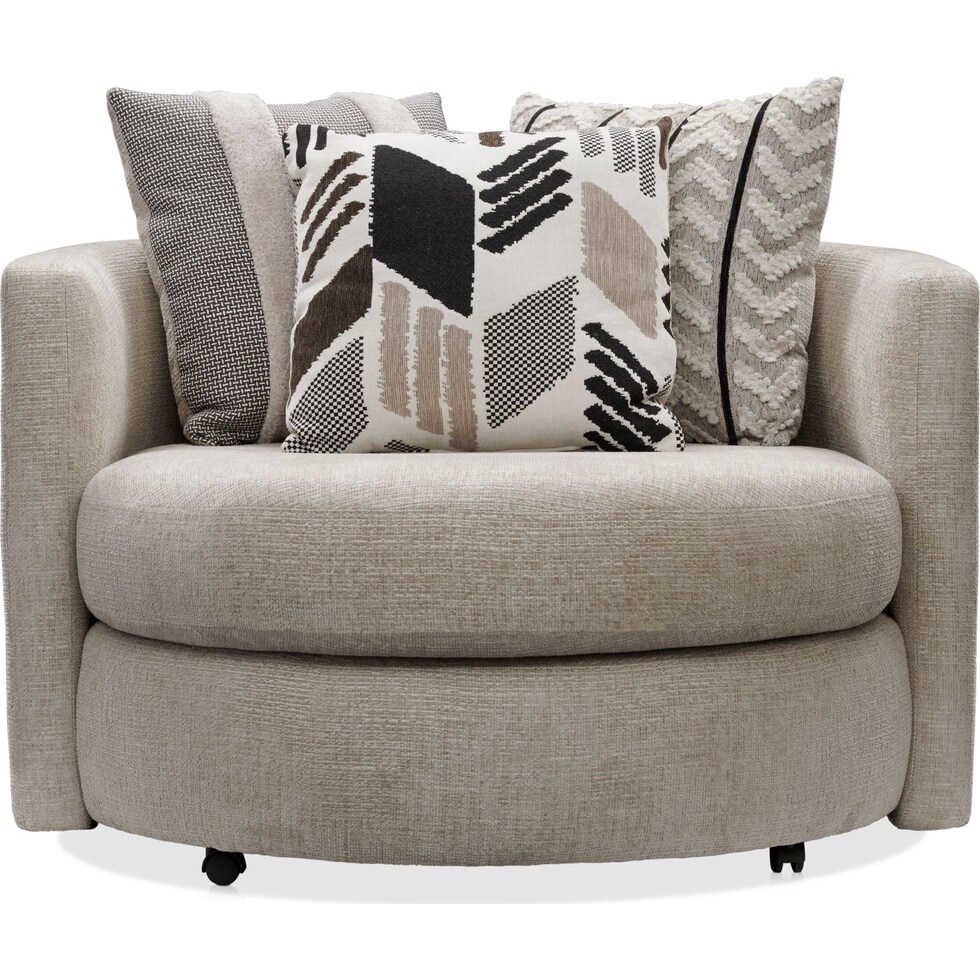 neutral  pc sectional with left facing sofa and swivel chair   