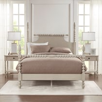 neutral queen bed   