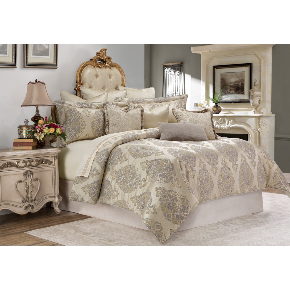 neutral queen bedding set   