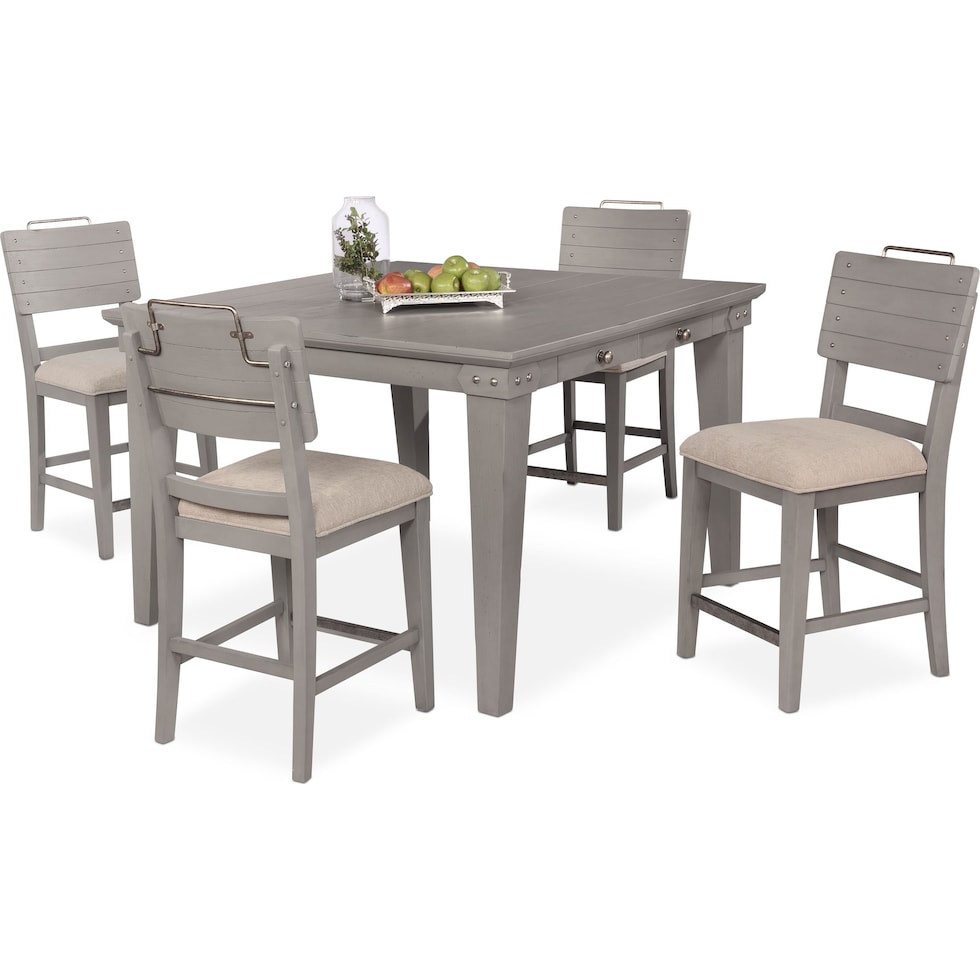 new haven ch gray  pc counter height dining room   