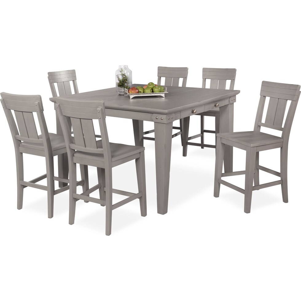 new haven ch gray  pc counter height dining room   