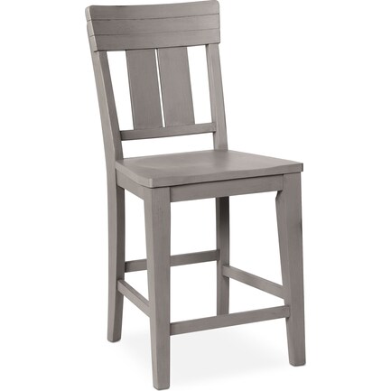 New Haven Counter-Height Slat-Back Stool - Gray