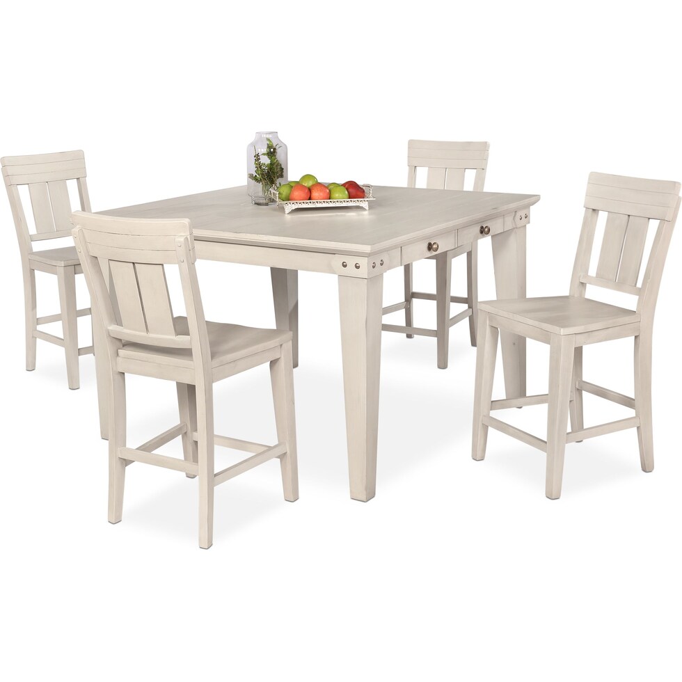 new haven ch white  pc counter height dining room   
