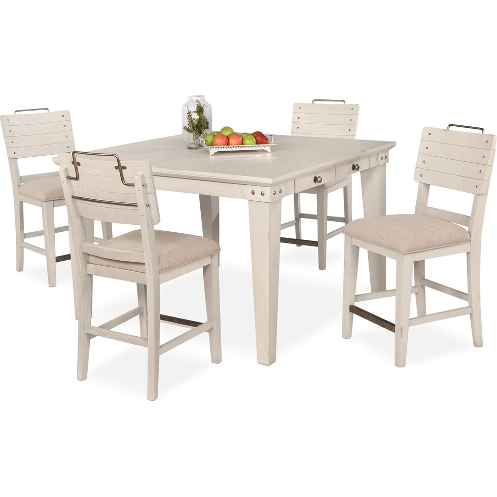 new haven ch white  pc counter height dining room   