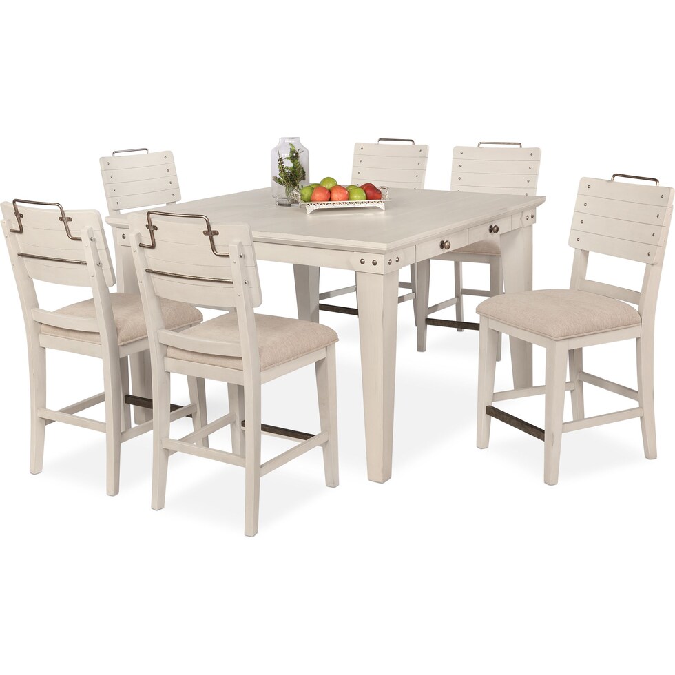 new haven ch white  pc counter height dining room   