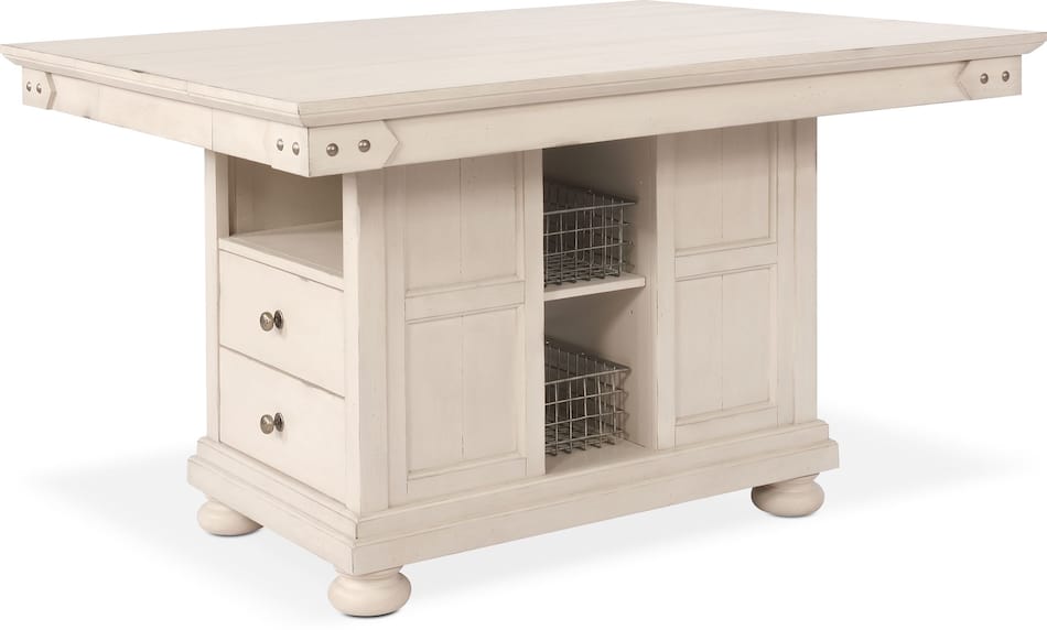 New Haven Kitchen Island White Value City Furniture