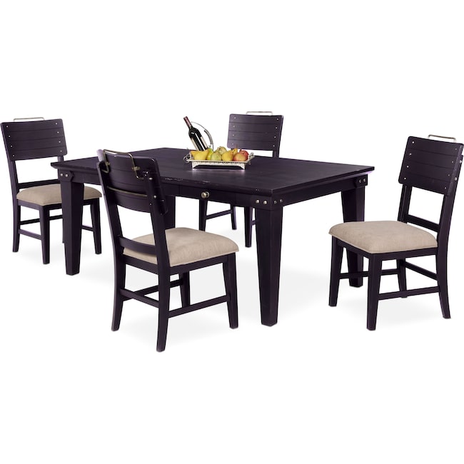 Dining Room Furniture - New Haven Dining Table and 4 Shiplap Side Chairs