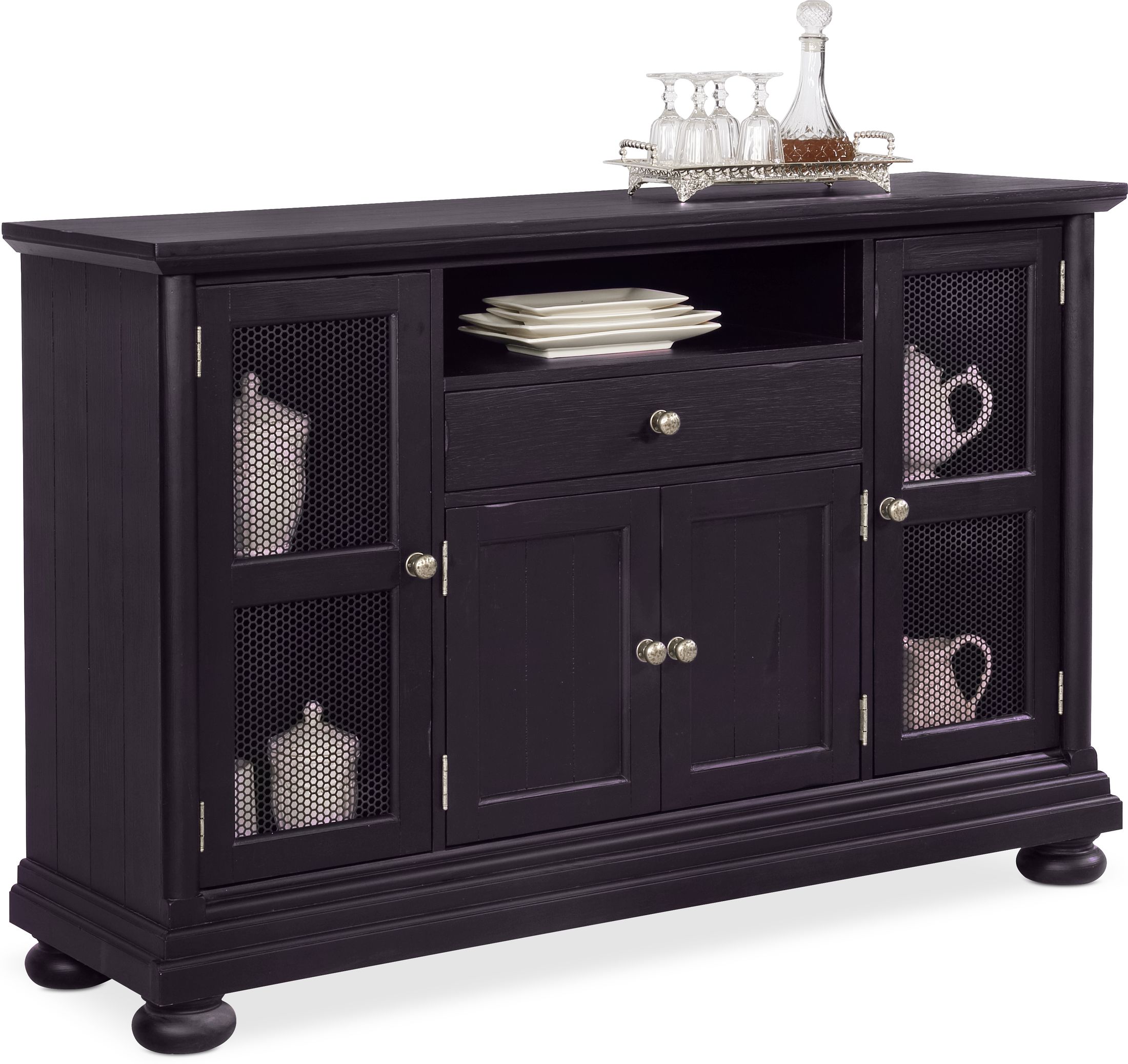 New Haven Buffet Black Value City, Dining Room Side Table Buffet