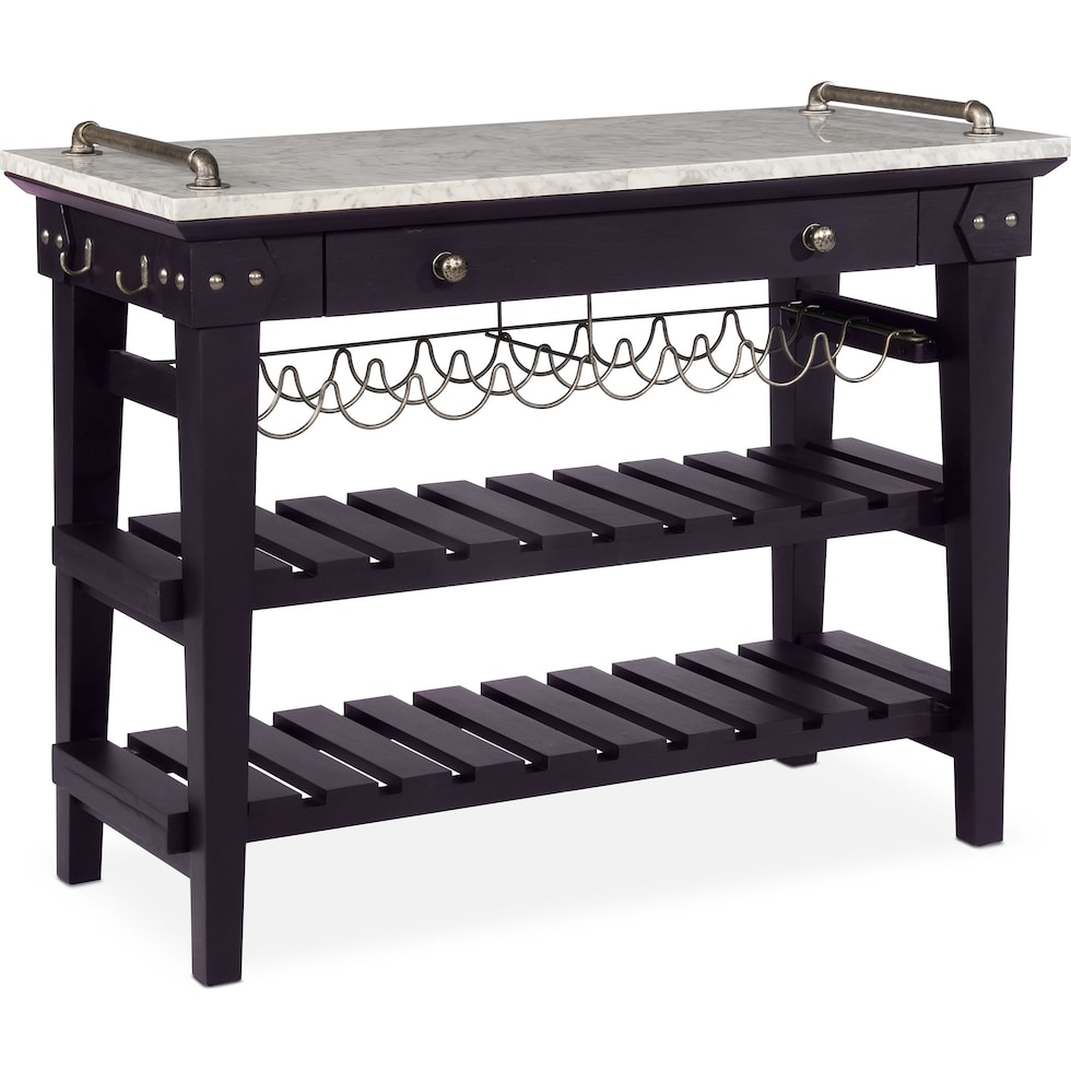 new haven black serving cart   