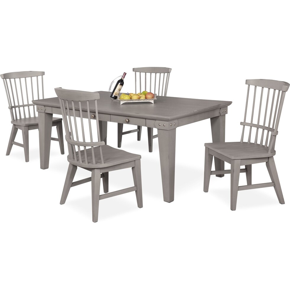 new haven gray  pc dining room   
