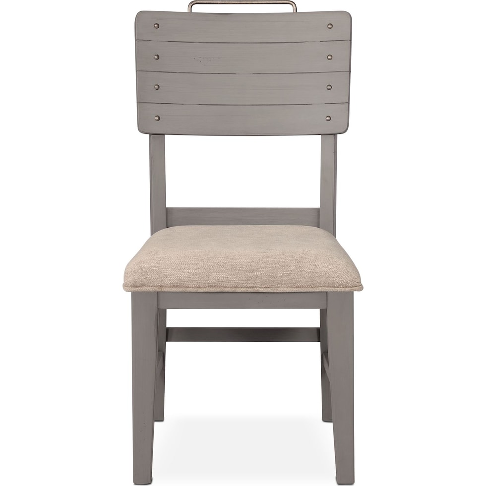 new haven gray upholstered side chair   