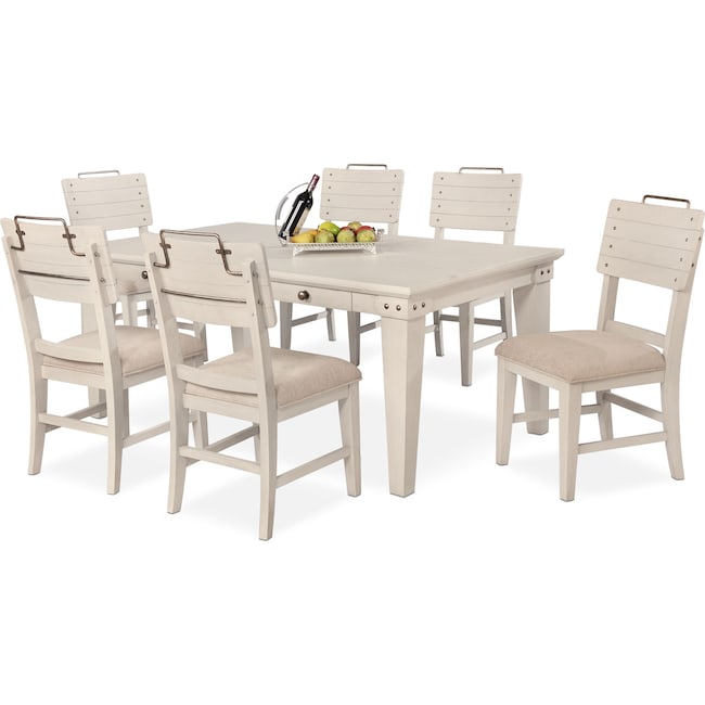 Dining Room Furniture - New Haven Dining Table and 6 Shiplap Side Chairs