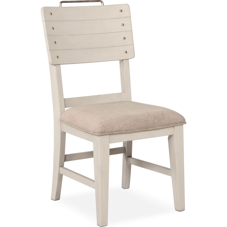 new haven white upholstered side chair   