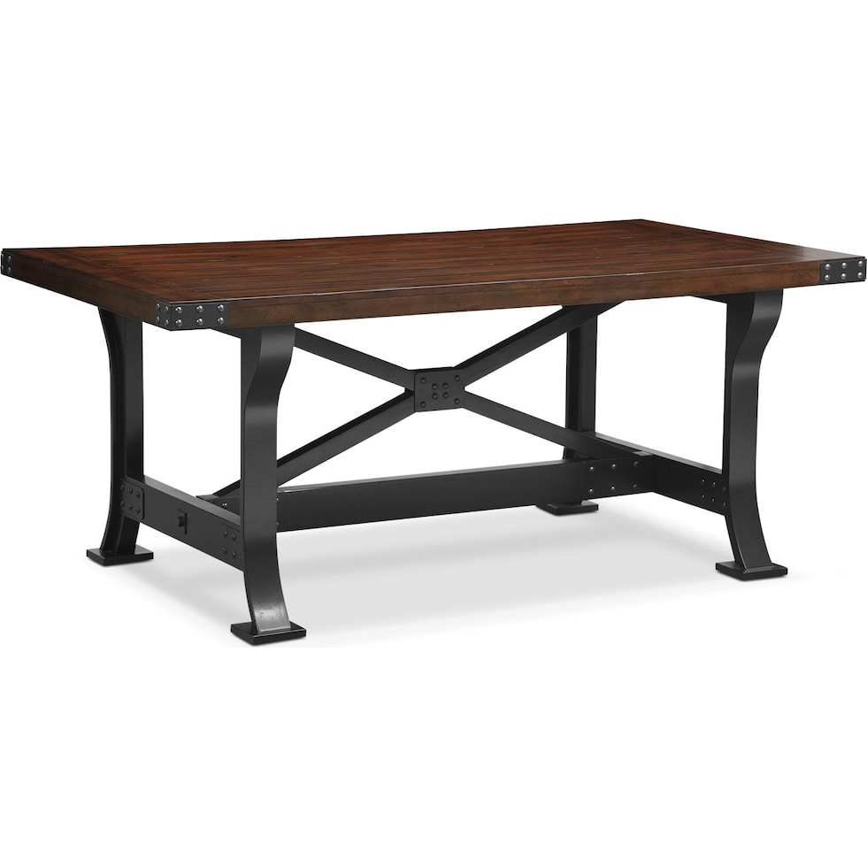 newcastle standard height dark brown dining table   