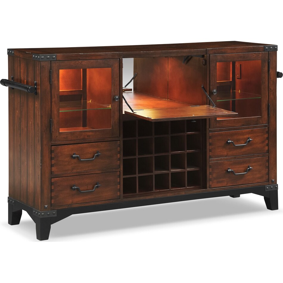 Newcastle Sideboard Mahogany Value City Furniture