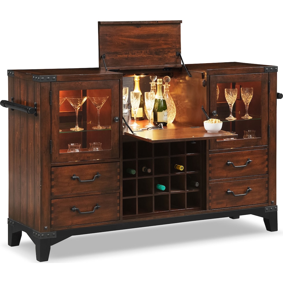 newcastle standard height dark brown sideboard   