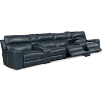 newport blue power home theater sectional   
