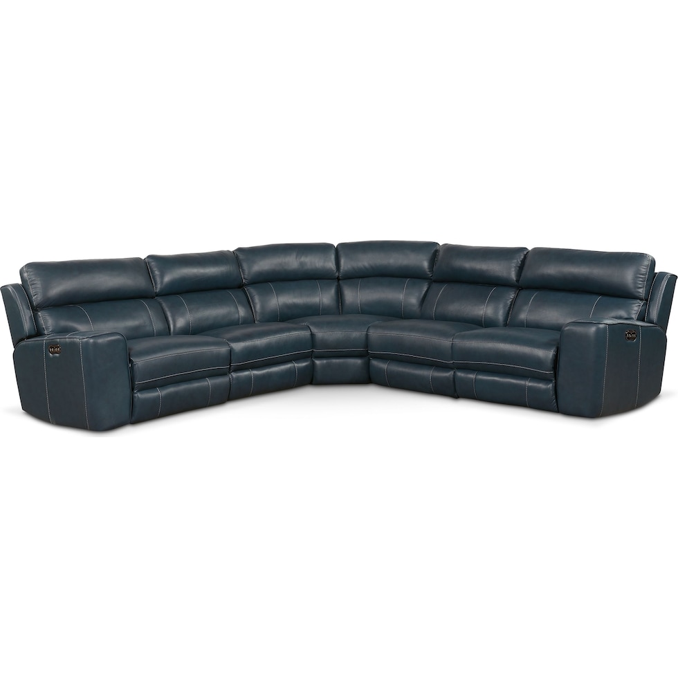 newport blue sectional   