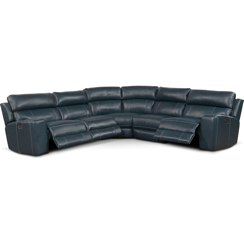 newport blue sectional   