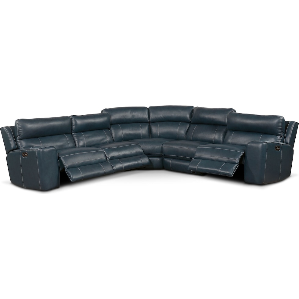 newport blue sectional   