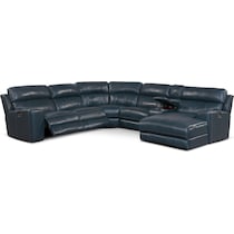 newport blue sectional   