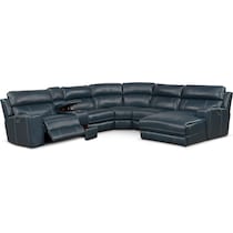 newport blue sectional   