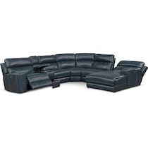 newport blue sectional   