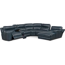 newport blue sectional   