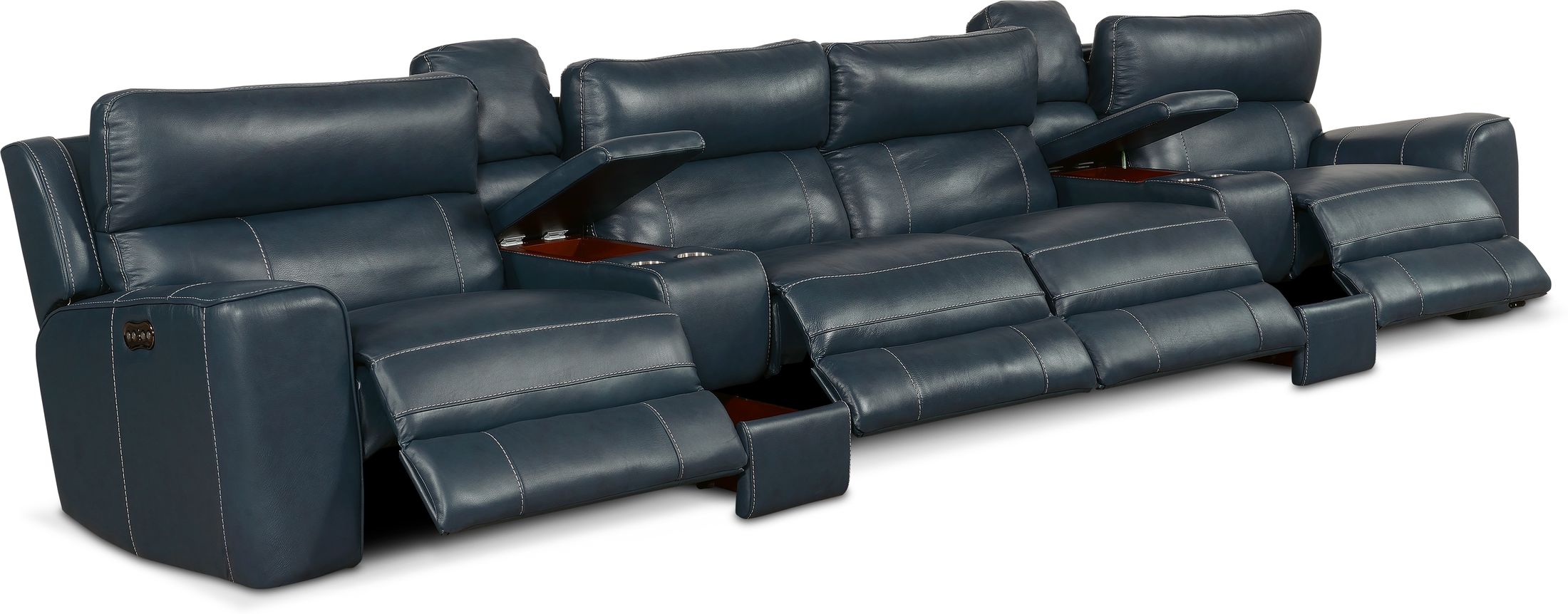 Newport 6-Piece Dual-Power Reclining Sectional with 4