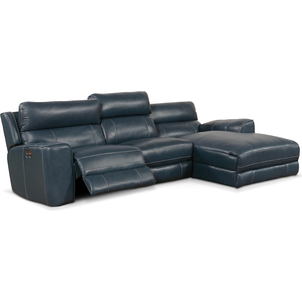 newport blue sectional   