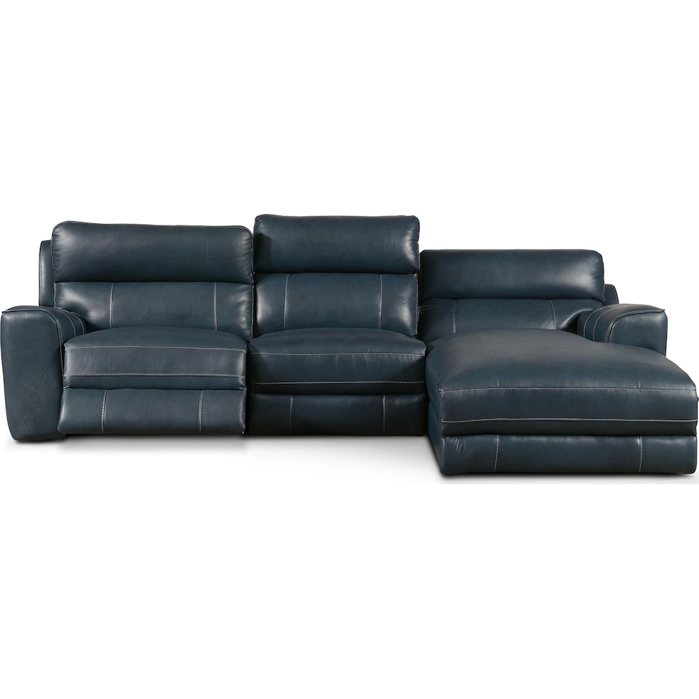 newport blue sectional   