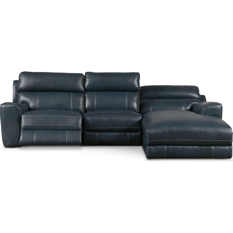 newport blue sectional   