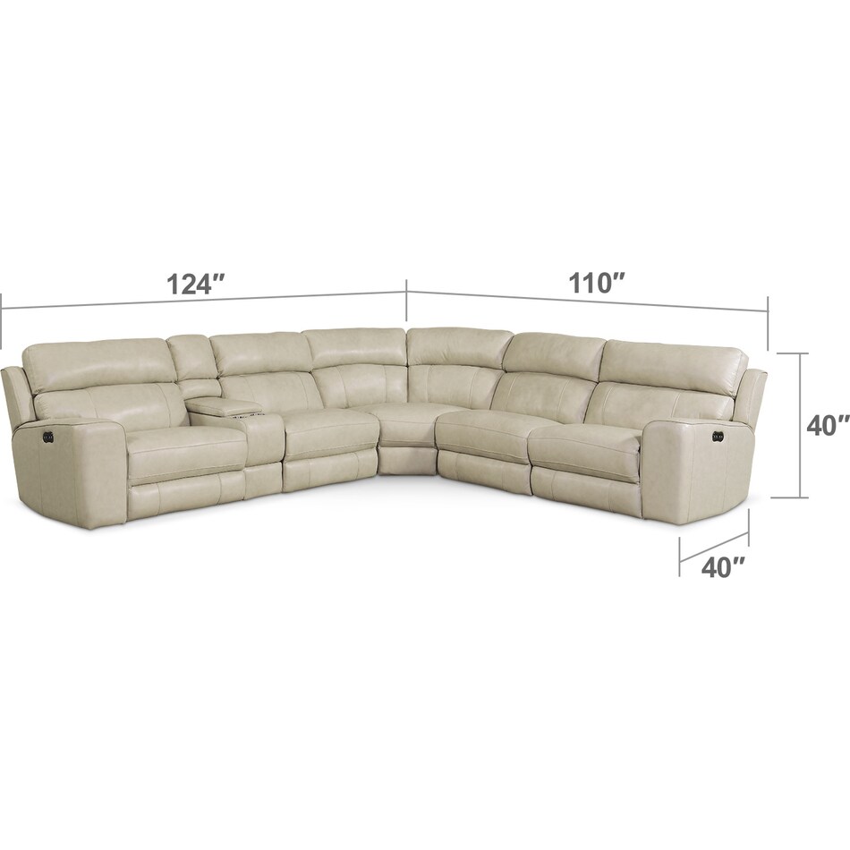 Newport 6Piece DualPower Reclining Sectional with 3 Reclining Seats