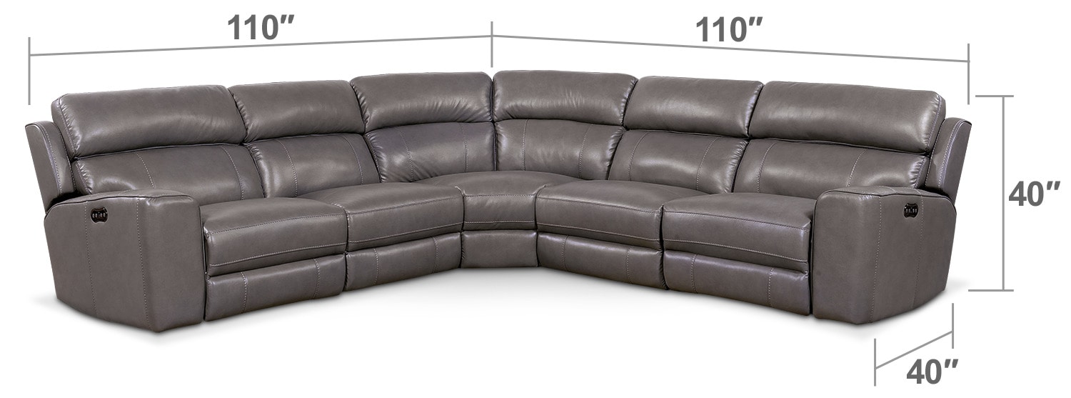 MY WEAKNESS マイウィークネス　NEW PORT LEATHER Newport Dual-Power Reclining Sectional | Value City Furniture