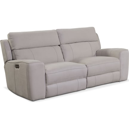 Newport 2-Piece Dual-Power Reclining Sofa - Light Gray