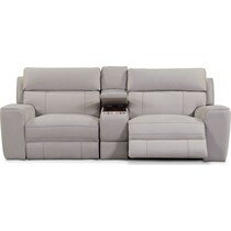 newport gray  pc power reclining sofa   