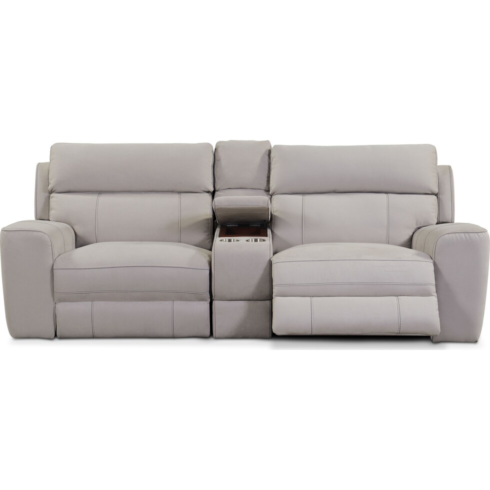 newport gray  pc power reclining sofa   