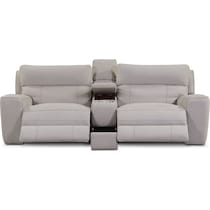 newport gray  pc power reclining sofa   